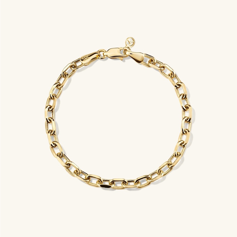 Mejuri 14k large square oval chain bracelet